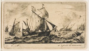 La galeotta di Jean de Vyl di Rotterdam da Charles Meryon