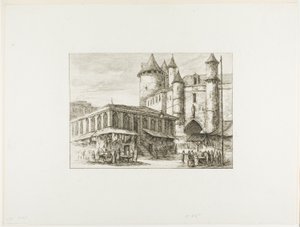 Il Grand Châtelet, Parigi, c. 1780, dopo un disegno precedente da Charles Meryon