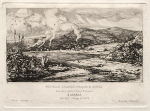 La piccola colonia francese ad Akaroa, 1845, 1865 da Charles Meryon