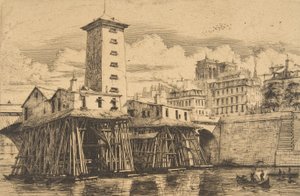 La Pompa di Nôtre-Dame, Parigi, 1852 da Charles Meryon