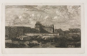 Il vecchio Louvre da un dipinto di Zeeman, 1651, 1866 da Charles Meryon