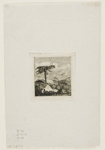Il cottage di paglia del vecchio soldato, Akaroa, 1845 da Charles Meryon