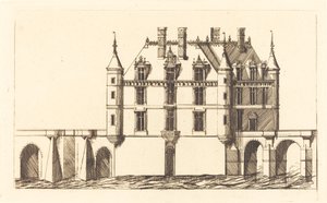Castello di Chenonceau, 1a tavola da Charles Meryon after Jacques Androuet Ducerceau I