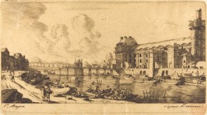 Il padiglione di Mlle. e una parte del Louvre da Charles Meryon after Reinier Nooms, called Zeeman