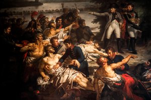 Napoleone visita i soldati feriti sull