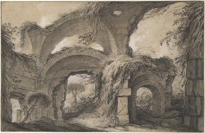 Architetture delle Terme Maggiori alla Villa Adriana da Charles Michel Ange Challe