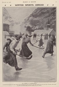 Giocare a hockey su ghiaccio a Grindelwald, Svizzera da Charles Mills (after) Sheldon
