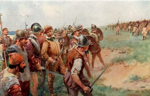 Il gruppo di Drake attaccato dai Patagoni da Charles Mills Sheldon