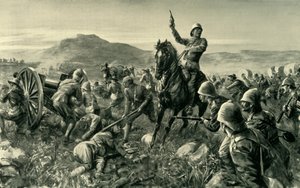 Lord Methuen che raduna le sue forze spezzate a Tweebosch, 1902