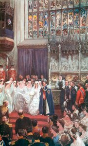 Il matrimonio di Re Edoardo VII e la Regina Alessandra nella Cappella di San Giorgio, Windsor da Charles Mills Sheldon