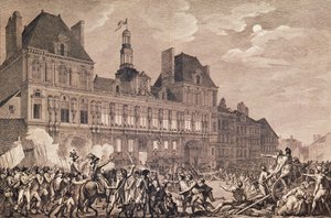 Robespierre, Saint-Just, Couthon e Hanriot che si rifugiano nell