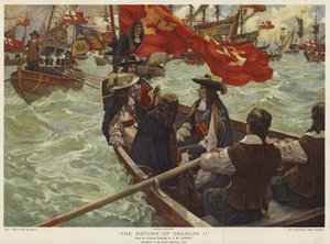 Il ritorno di Carlo II (litografia a colori)