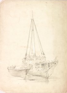 Vecchia barca da pesca e barchetta da Charles Napier Hemy