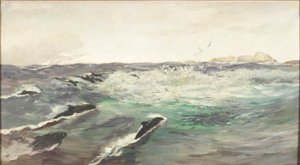 Focene che inseguono sgombri da Charles Napier Hemy