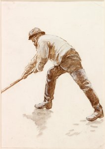 Studio di un pescatore al lavoro da Charles Napier Hemy