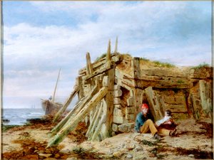 Sotto il frangiflutti, c.1863 da Charles Napier Hemy