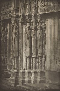 Cattedrale di Chartres. Porta destra del portale reale, lato ovest, XII secolo, prima del luglio 1857 (foto) da Charles Nègre