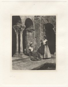 Tavola II – Due arlesiane nel chiostro di Saint-Trophime di Arles da Charles Nègre, André Jammes
