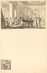 Putti che preparano la decorazione interna di una villa da Charles Nicolas Cochin II