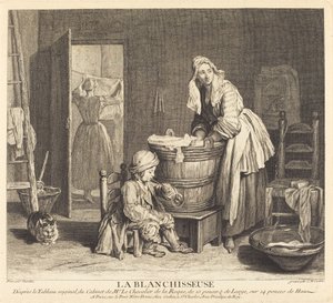 La lavandaia da Charles Nicolas Cochin I after Jean Siméon Chardin