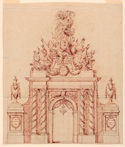 Progetto per una decorazione dipinta in onore di un generale francese che era stato governatore di un principe ereditario da Charles Nicolas Cochin the younger