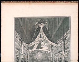Funerale di Elisabetta Teresa di Lorena, Regina di Sardegna, nella Chiesa di Notre Dame di Parigi il 22 settembre 1741 da Charles Nicolas Cochin the younger
