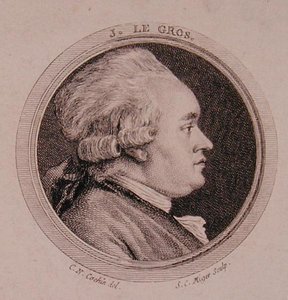 Ritratto di Joseph Le Gros (1739-93) inciso da Simon Charles Miger (1736-1820) (incisione) da Charles Nicolas II (after) Cochin