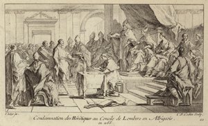 Condanna dei Catari come eretici al Concilio di Lombers, Francia da Charles Nicolas II Cochin