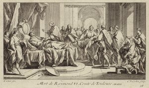 Morte di Raimondo VI, conte di Tolosa da Charles Nicolas II Cochin