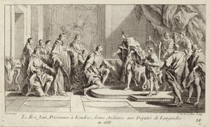 Re Giovanni II di Francia, prigioniero degli inglesi a Londra, riceve una delegazione del Languedoc da Charles Nicolas II Cochin