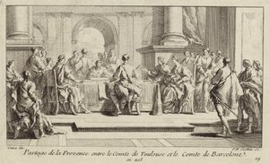 Partizione della Provenza tra i Conti di Tolosa e Barcellona, 1125 da Charles Nicolas II Cochin