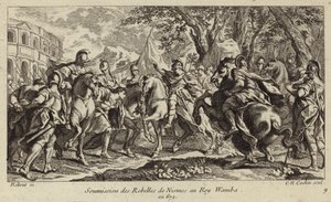 Sottomissione dei ribelli di Nîmes a Wamba, Re dei Visigoti, 672 da Charles Nicolas II Cochin