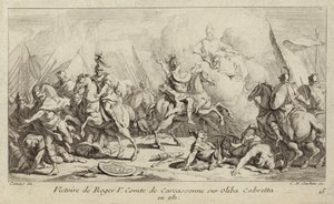 Vittoria di Ruggero I, Conte di Carcassonne, su Oliba Cabreta, 981 da Charles Nicolas II Cochin