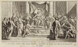 Re Carlo VIII di Francia ascolta i deputati del Languedoc agli Stati Generali di Tours da Charles Nicolas II Cochin