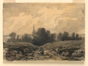 Su una strada di campagna da Charles Nicolas Ransonnette