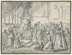 Scena ecclesiastica con venerazione della croce il Venerdì Santo da Charles Parrocel