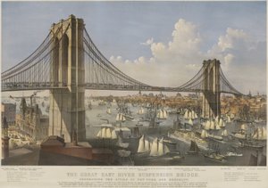 Il grande ponte sospeso del fiume East da Charles Parsons