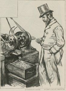 Una macchina per arrotolare i bordi alla Zecca Reale da Charles Paul Renouard