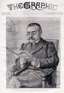 Ritratto di Théophile Delcassé (1852-1923), politico francese e ministro degli affari esteri.