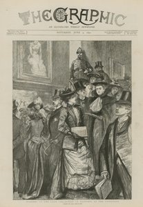 Visitatori alla collezione di prestiti di quadri alla Guildhall da Charles Paul Renouard