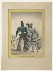 Uomo e donna in moda futuristica da Charles Philipon