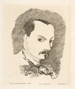 Autoritratto di Charles Baudelaire, pub. 1869 (acquaforte) da Charles Pierre Baudelaire