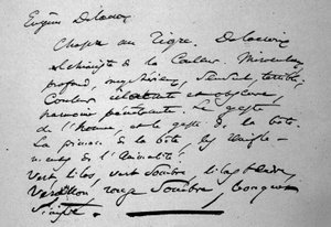 Testo del poeta Charles Baudelaire (1821-1867) sul pittore Eugène Delacroix pubblicato nel 1846