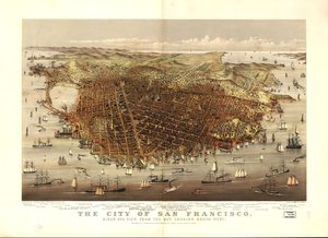 La città di San Francisco. Vista a volo d