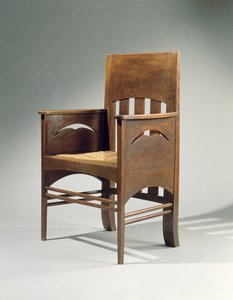 Poltrona, progettata nel 1897 da Charles Rennie Mackintosh