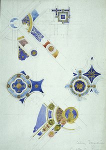 Decorazione del soffitto, Certosa di Pavia, 1891 da Charles Rennie Mackintosh