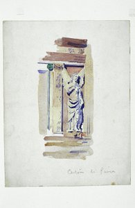 Certosa di Pavia (studio di un angelo scolpito), 1891