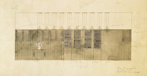 Design per una parete, tavolo e porte, 1905 da Charles Rennie Mackintosh