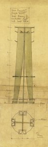 Design per un portaombrelli, cappello e cappotto, mostrato in elevazione e pianta, c.1898-1899