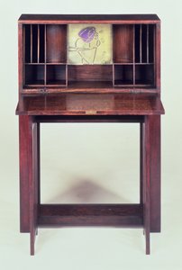 Scrivania per la Camera Blu a Houshill, 1904 (aperta) da Charles Rennie Mackintosh